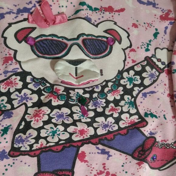 Vintage 90s Comfy Club Unbearably Cool Teddy Bear Crewneck Sweatshirt - Picture 3 of 10